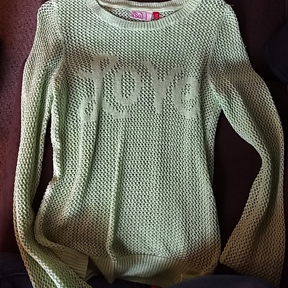 Lime green glittery sweater
